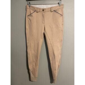 HR Farm Riding Breeches Pants Womens 32 Beige Full Seat Grip Equestrian Stretch